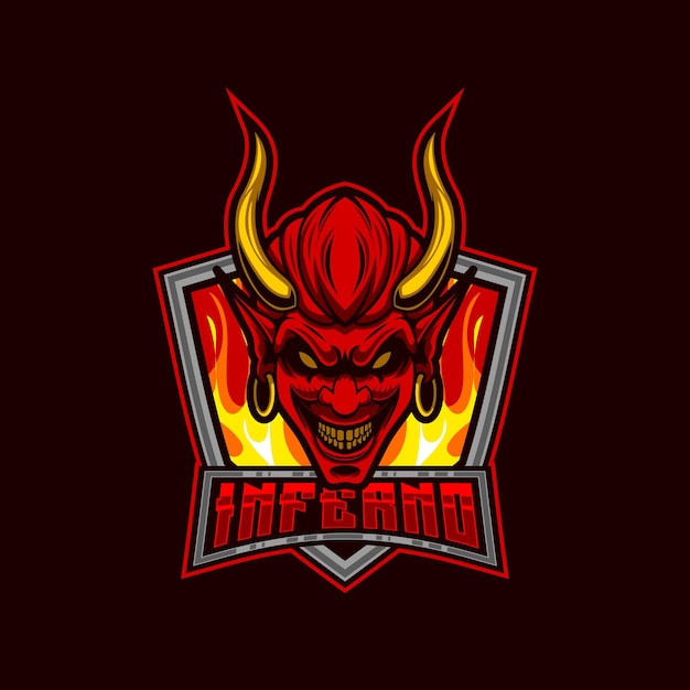 Logotipo del diablo Diseño del logotipo de la mascota del vector del diablo con un estilo de concepto de ilustración moderno para el deporte del emblema de la insignia y el equipo de esport