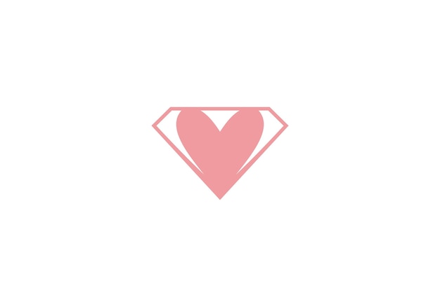 El logotipo del diamante del amor la joyería del corazón de lujo el diseño creativo del icono