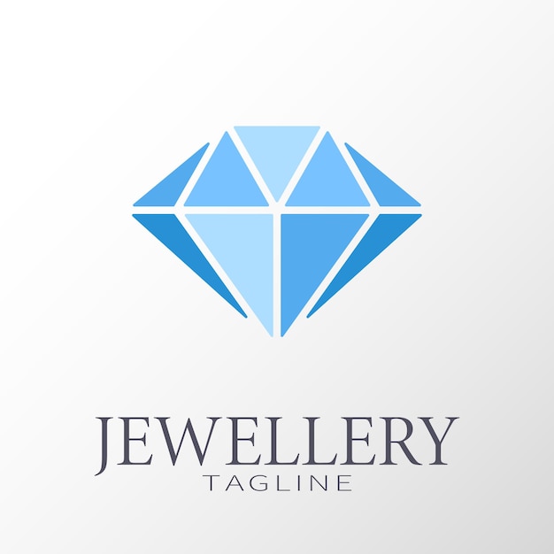 Logotipo de diamante azul de joyería