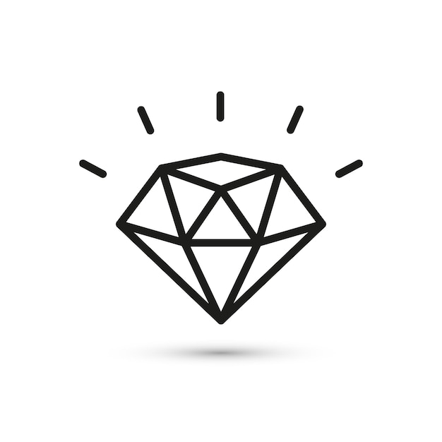 Logotipo de diamante brillante o piedra preciosa