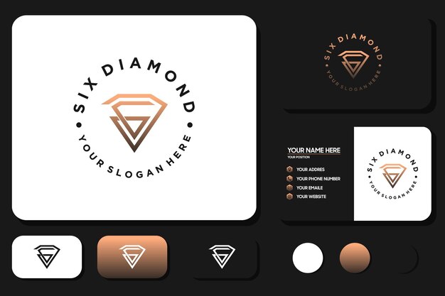 Logotipo de diamante creativo con el concepto de logotipo de referencia número seis o letra g para su empresa