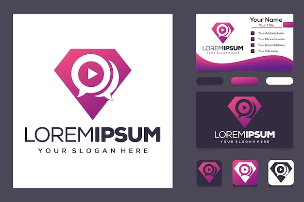 logotipo de diamante creativo para medios y tarjetas de visita.
