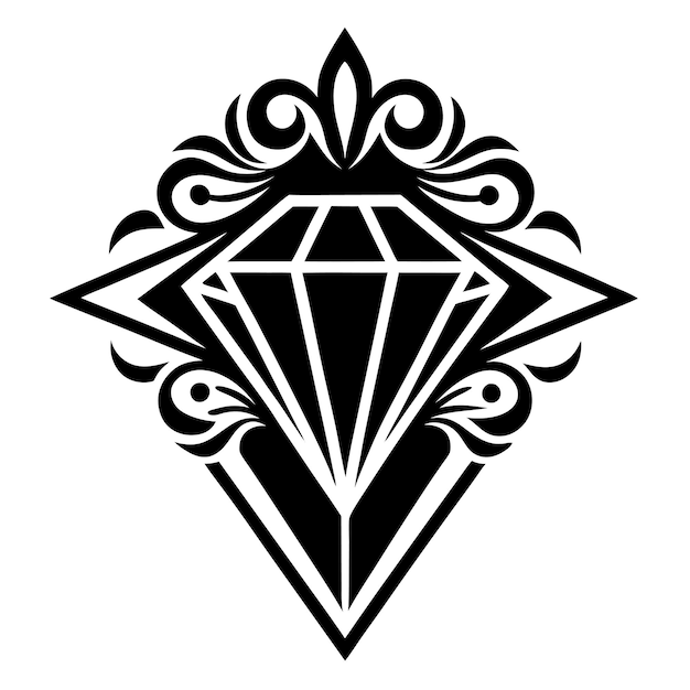 Logotipo de diamante dorado con detalles adornados Relojes de lujo y marca de joyas