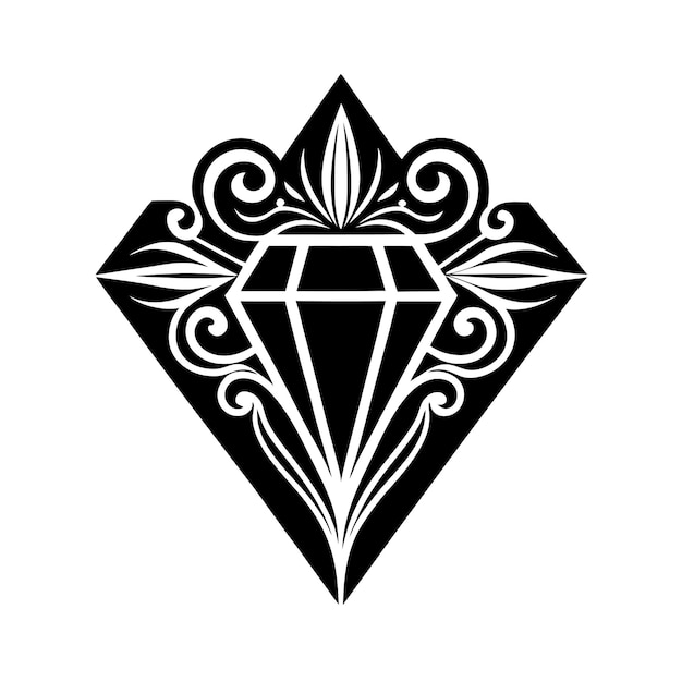 Logotipo de diamante dorado con detalles adornados Relojes de lujo y marca de joyas