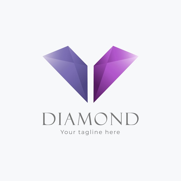 Logotipo de diamante con estilo abstracto colorido