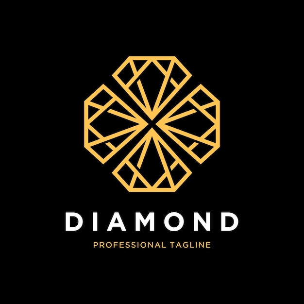 Logotipo de diamante con forma de adorno