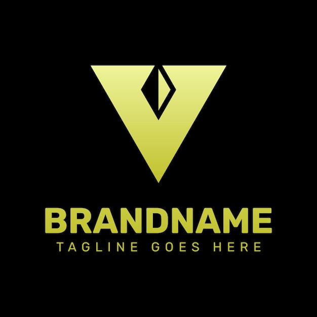 Logotipo de diamante de la letra V para marcas de lujo, empresas de joyería de alta gama o servicios premium