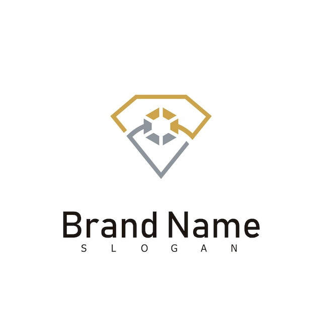 Logotipo de diamante marca premium de lujo