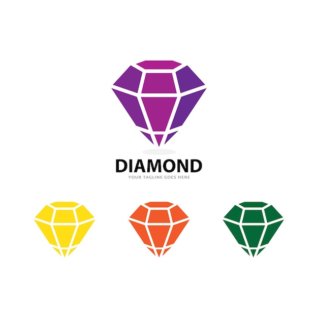 Logotipo de diamante premium, ilustración vectorial.