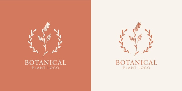 Logotipo dibujado a mano boho botánico