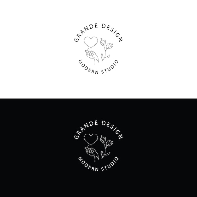 Logotipo de dibujo de líneas elegantes y abstractas