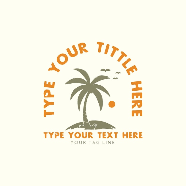Logotipo para el dibujo a mano de un café de playa vintage
