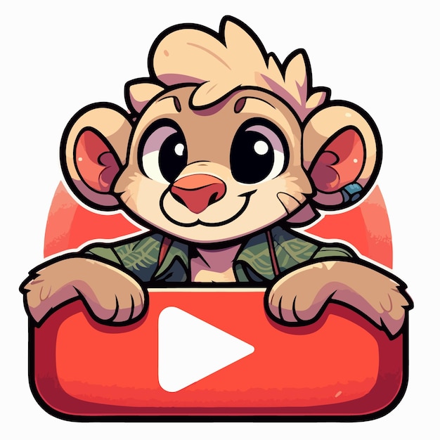 Vector logotipo de dibujos animados de animales de youtube