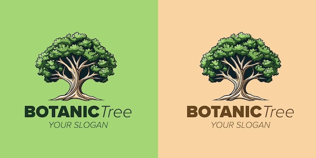 Logotipo de dibujos animados de árbol llamativo Diseño de estilo Doodle contemporáneo para una apariencia botánica moderna