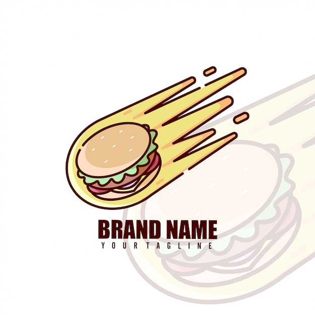 LOGOTIPO DE DIBUJOS ANIMADOS DE BURGER METEOR PARA NEGOCIOS CULINARIOS