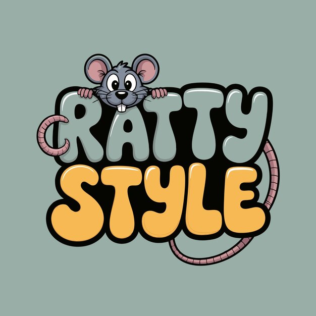 El logotipo de dibujos animados de estilo Ratty