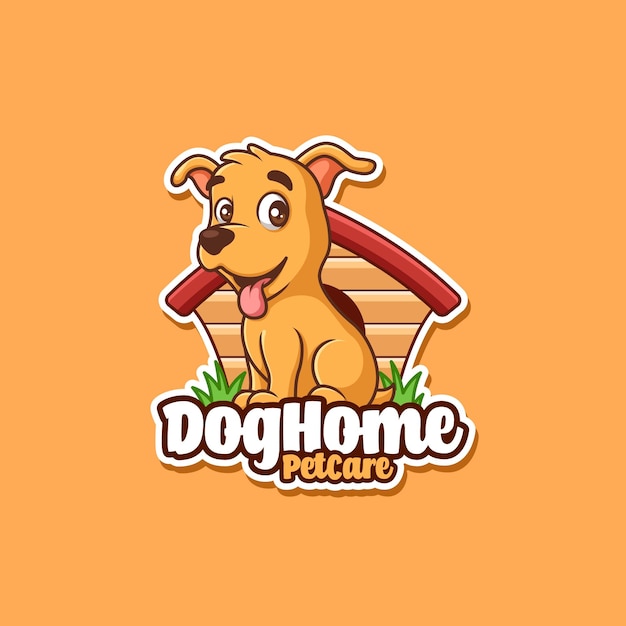 Vector logotipo de dibujos animados de mascota de casa de perro