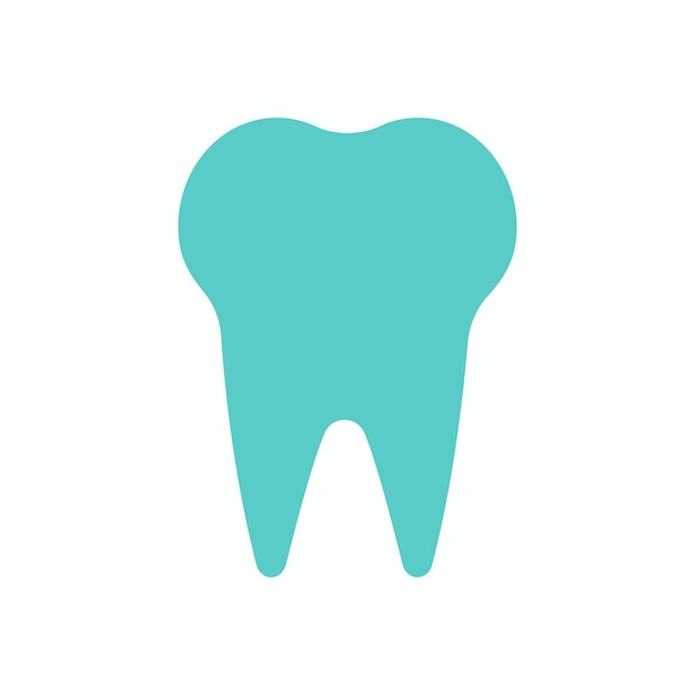 Logotipo de diente de icono de diente vectorial aislado en blanco. ilustración de vector de plantilla de logotipo dental