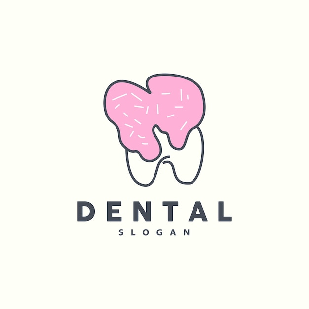 Logotipo de diente ilustración de marca de cuidado de vectores de salud dental