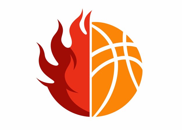 El logotipo dinámico del baloncesto hace hincapié en la mitad de la pelota
