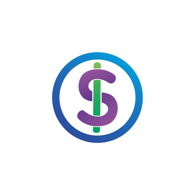 Logotipo de dinero de dólar en vector