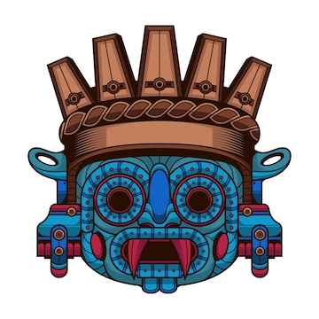 Logotipo del dios azteca tlaloc | Vector Premium