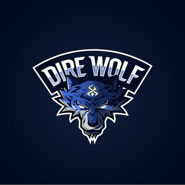 Vector logotipo de dire wolf esport