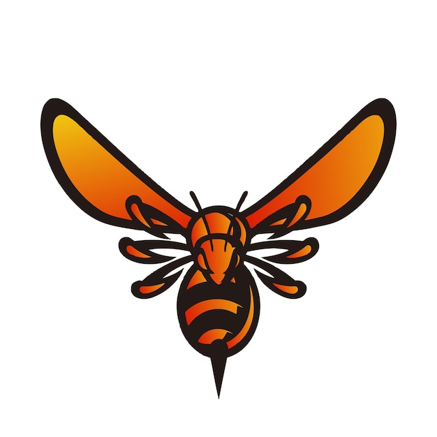 Logotipo de diseño de abeja estilo degradado colorido
