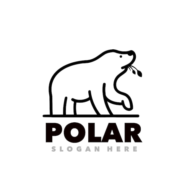 Logotipo de diseño de arte de línea polar