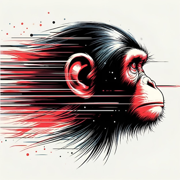 El logotipo del diseño de la camiseta del mono vectorial