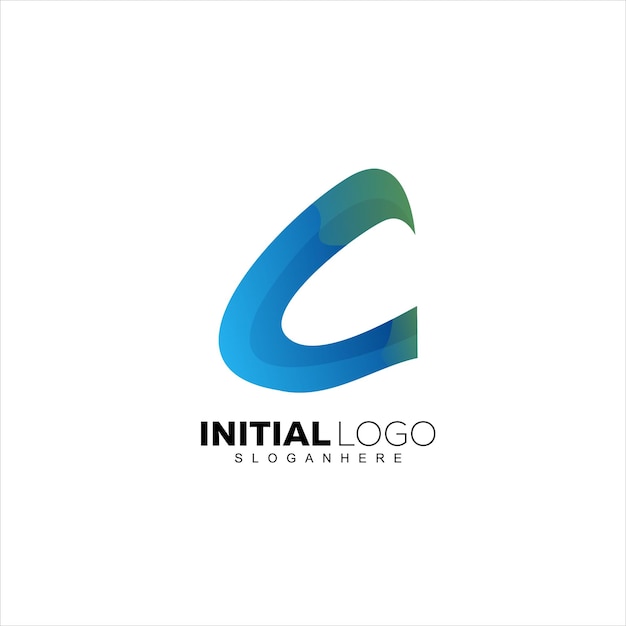 logotipo de diseño colorido de la letra c