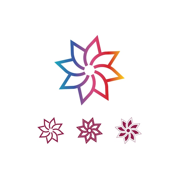 Logotipo y diseño de conjunto de flores para el diseño de negocios icono de jardín naturaleza y belleza