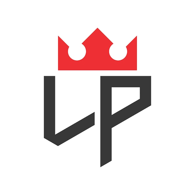 Logotipo de diseño de la corona de la corona en la letra LP