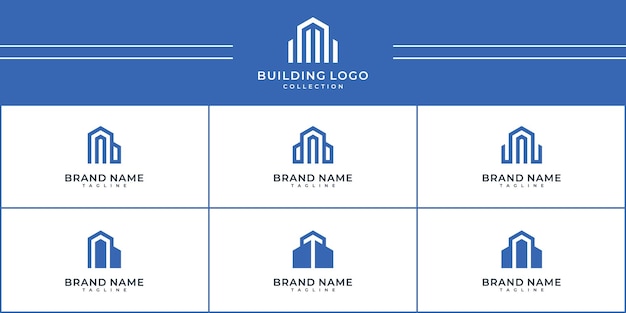 Logotipo de diseño de edificios plantilla de bienes raíces diseño de estilo moderno y elegante limpio