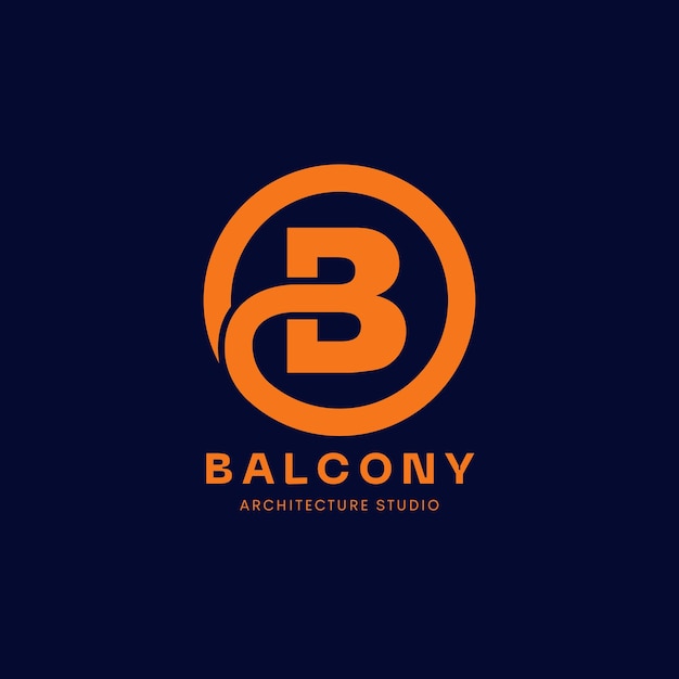 Logotipo de diseño de estudio de arquitectura de negocios de vector naranja gratuito