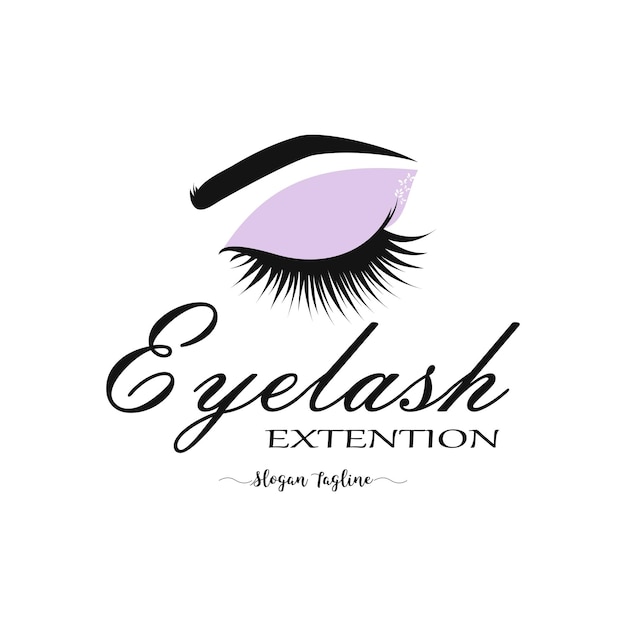 El logotipo de diseño de las extensiones de pestañas de belleza