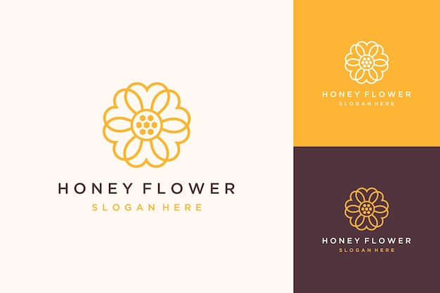 logotipo de diseño floral simple con miel