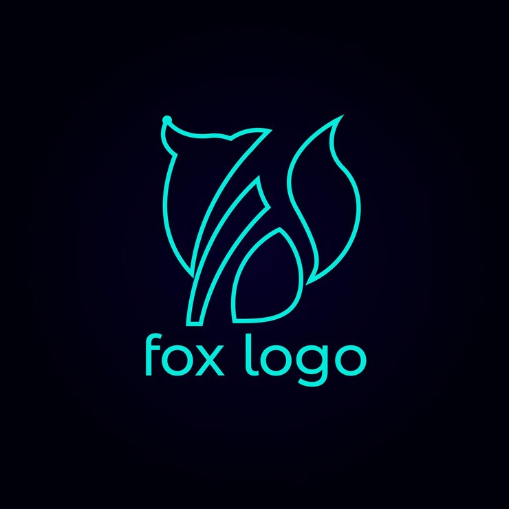 Vector logotipo de diseño de fox plantilla vectorial color azul icono de reynard vixen arte de líneas geométrico delineado fox