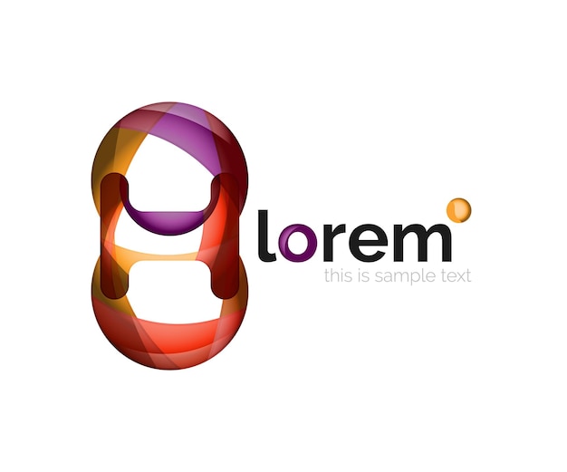 Logotipo de diseño geométrico abstracto hecho de elementos que fluyen