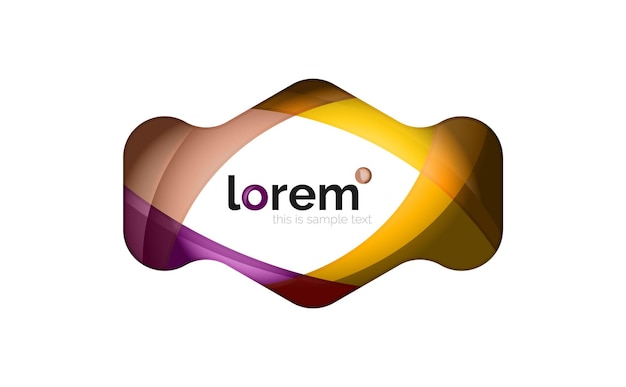 Logotipo de diseño geométrico abstracto hecho de elementos que fluyen