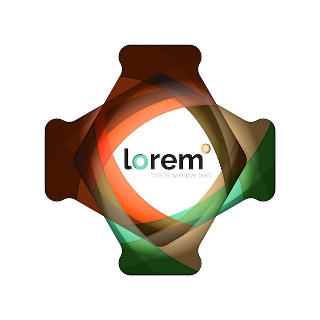 Logotipo de diseño geométrico abstracto hecho de elementos que fluyen