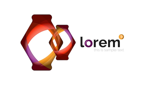 Logotipo de diseño geométrico abstracto hecho de elementos que fluyen