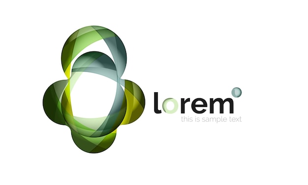 Logotipo de diseño geométrico abstracto hecho de elementos que fluyen
