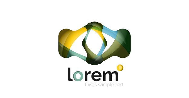Logotipo de diseño geométrico abstracto hecho de elementos que fluyen