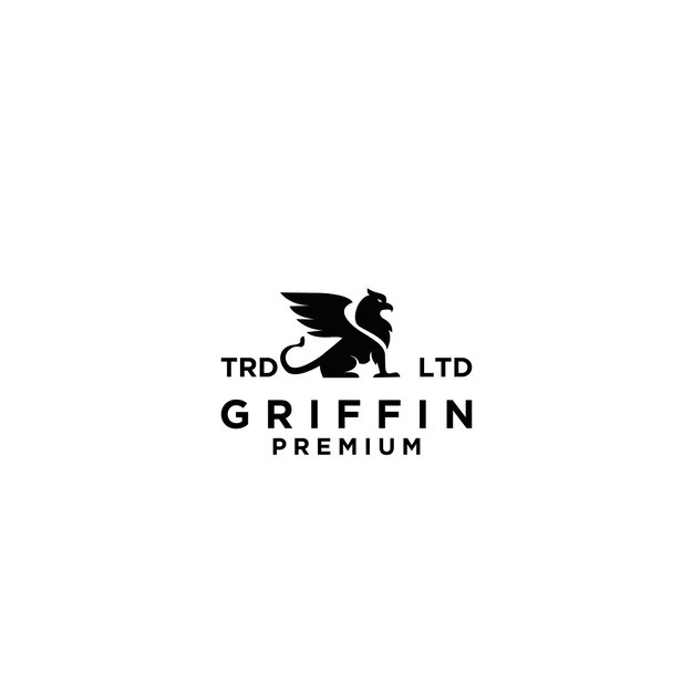 Logotipo de diseño de Griffin negro premium