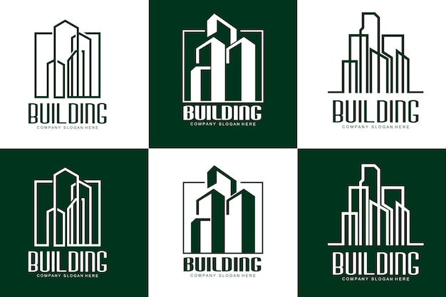 Logotipo de diseño de hogar Logotipo de edificio Icono de empresa de propiedad y construcción