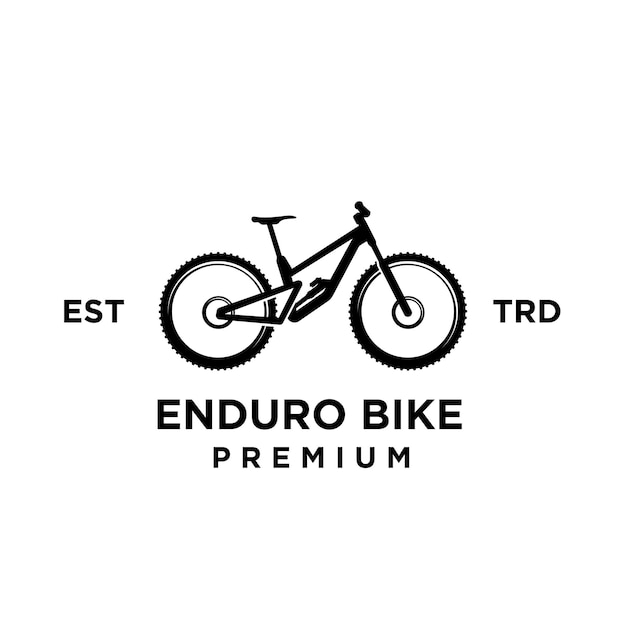 Logotipo de diseño de icono de bicicleta de descenso de enduro mtb