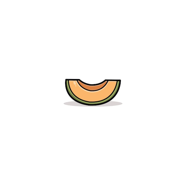 Logotipo de diseño de icono plano de melón