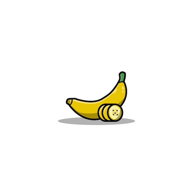 Logotipo de diseño de icono plano de plátano