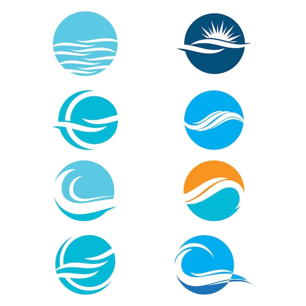 Logotipo de diseño de ilustración de vector de icono de onda de agua